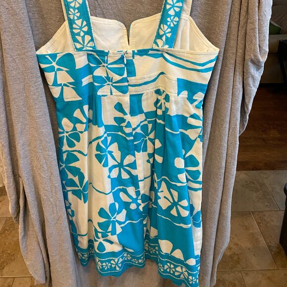 Trina Turk Elin Eyelet Floral Print Fit & Flare Summer Dress Women's Size 6 - Picture 10 of 10